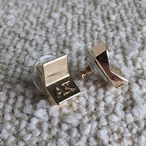 Anne Klein Gold-Tone AK Logo Stud Earrings
